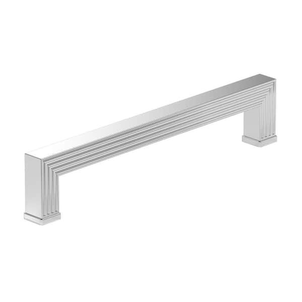 Richelieu Hardware Como Collection 7 9/16 in. (192 mm) Grooved Chrome Transitional Rectangular Cabinet Bar Pull