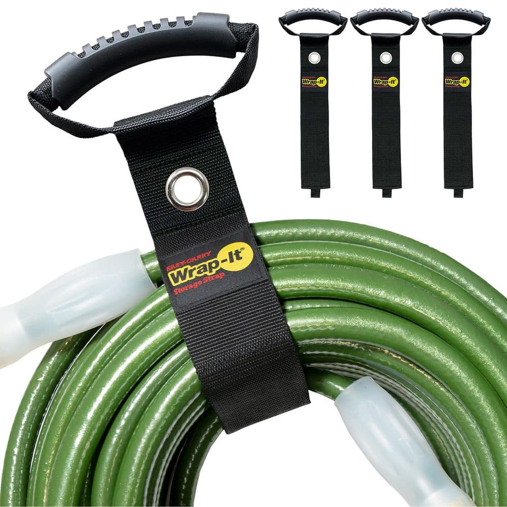Wrap-It Storage 28 in. Black Hook and Loop Easy Cary Carrying Straps ...