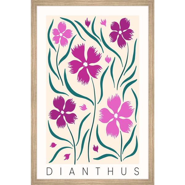Unbranded "Dianthus" by Marmont Hill Framed Nature Art Print 30 in. x 20 in.