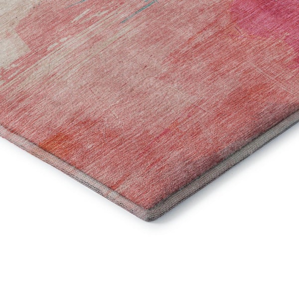 Mayfield Premium Machine Washable Abstract AMF1517 Pink 2 ft. x 3 ft. Area Rug