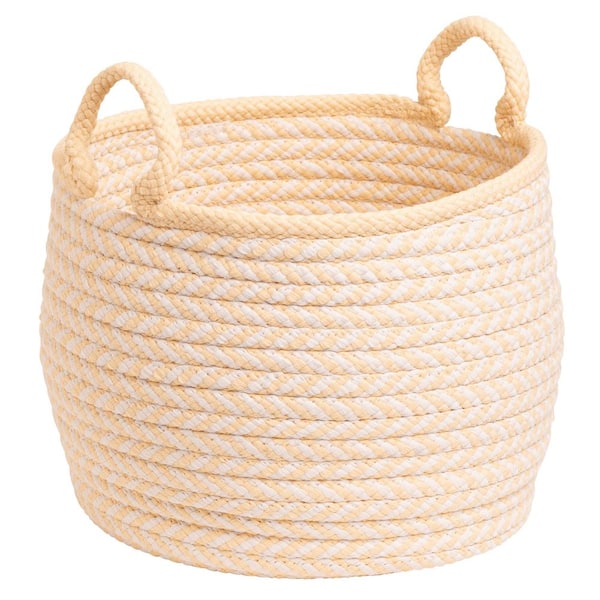 Colonial Mills Mistique 18 in. x 18 in. x 17 in. Yellow Round Basket