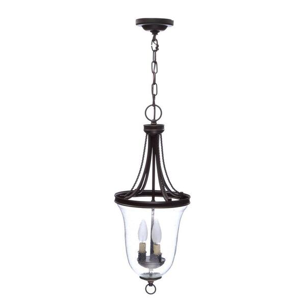 Progress Lighting Seeded 3-Light Antique Bronze Transitional Chandelier