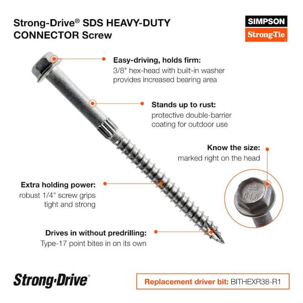 1/4 in. x 3 in. Strong-Drive SDS Heavy-Duty Connector Screw (25-Pack)