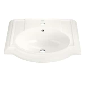 Devonshire 4-7/8 in. Vitreous China Pedestal Sink Basin in White with Overflow Drain