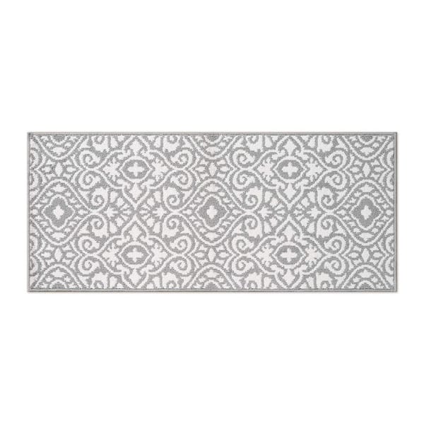 Feya 2- Tone Light Grey/Ivory 2 ft. x 5 ft. Tufted Persian Polypropylene Runner Rug