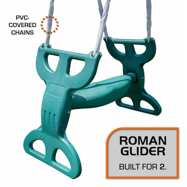 SPORTSPOWER Rochester Metal Swing Playset with Glider, Saucer