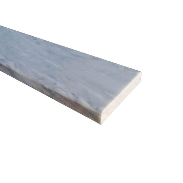 MSI White Double Bevelled 4 in. x 36 in. Polished Marble Threshold Tile Trim (3 ln. ft./Each)