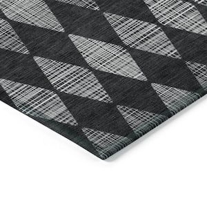 Chantille ACN578 Charcoal 8 ft. x 10 ft. Machine Washable Indoor/Outdoor Geometric Area Rug