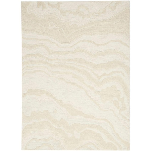 Nourison Graceful Ivory 5 ft. x 7 ft. Abstract Contemporary Area Rug