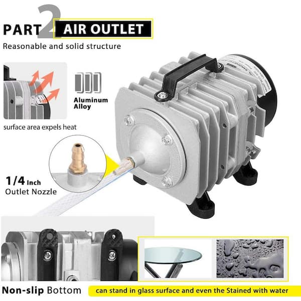 Aquarium Oxygen Air Pump Fish Tank Adjustable Air Compressor