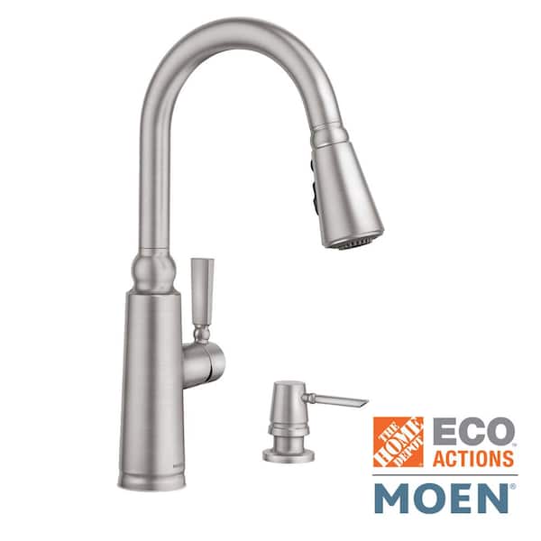 MOEN Coretta Single-Handle Pull-Down Sprayer Kitchen Faucet with Reflex and Power Boost in Spot Resist Stainless