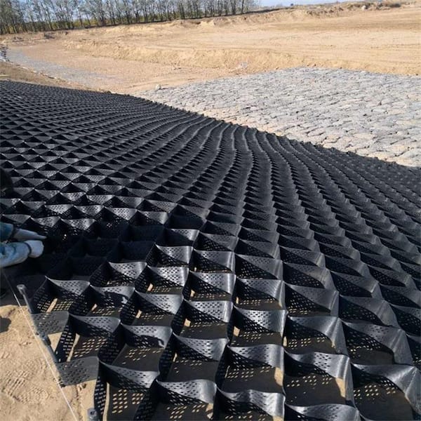 3.3 ft. x 16.5 ft. x 6 in. Black Plastic Plastic Geocell Used in Gardens, Paving, Landscaping