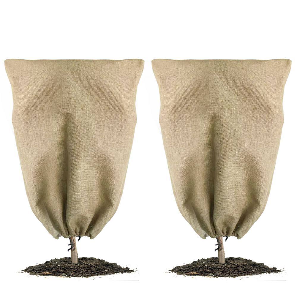 Wellco 40 in. x 32 in. Burlap Winter Plant Cover Bags Freeze Protection