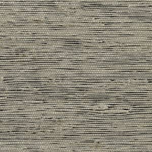 Yangtze Taupe Grasscloth Wallpaper Sample