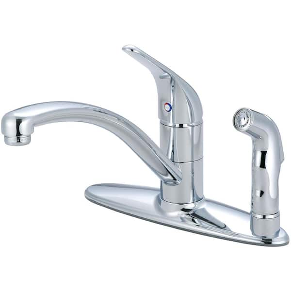 Pioneer Legacy Single-Handle Standard Kitchen Faucet with Side Spray in Polished Chrome