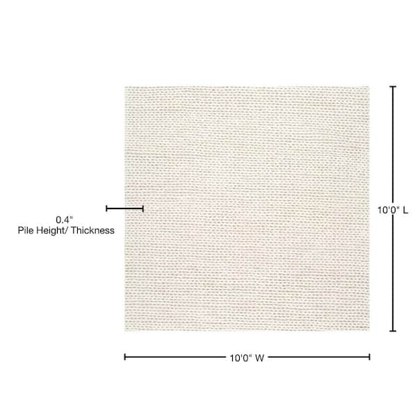 nuLOOM Chunky Woolen Cable Off-White 10 ft. Square Rug CB01-S10010 