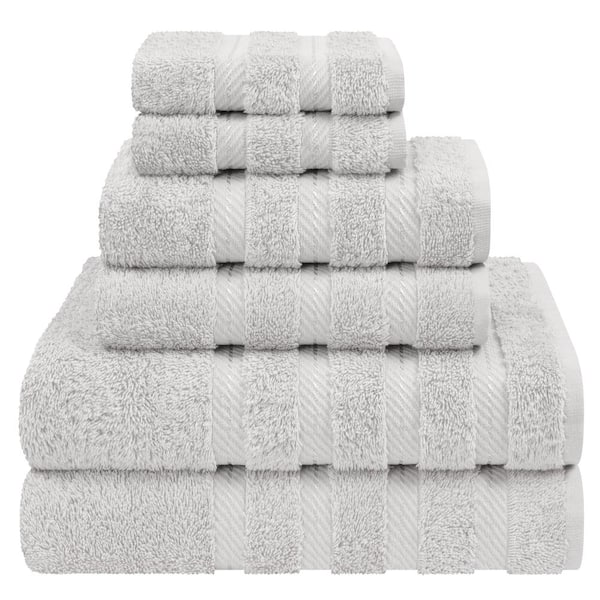 American Soft Linen Silver 6-Piece Turkish Cotton Towel Set