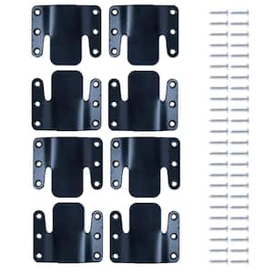 Universal Metal Sectional Sofa Connector Bracket in Black with Hardware, Set of 8