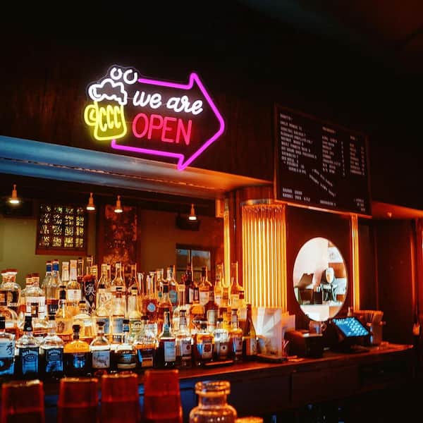 Afoxsos Open Arrow Series Acrylic Neon LED Wall Sign Dimmable