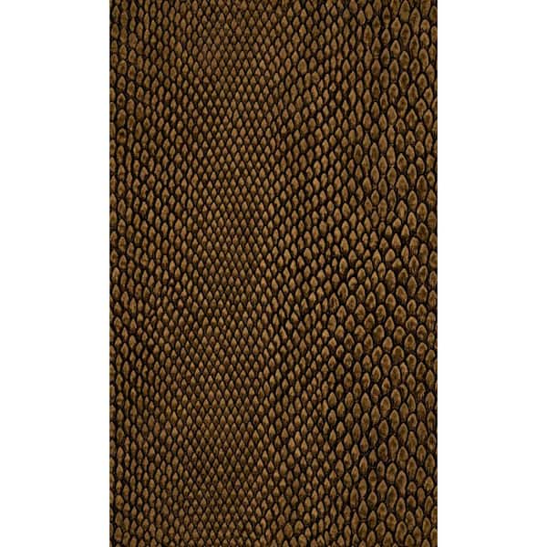 Walls Republic Gold Snake Print Textured Machine Washable 57 sq. ft . Textured Non-Woven Non-Pasted Double Roll Wallpaper