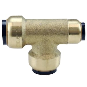3/4 in. x 1/2 in. x 3/4 in. Brass Push-to-Connect Reducer Tee