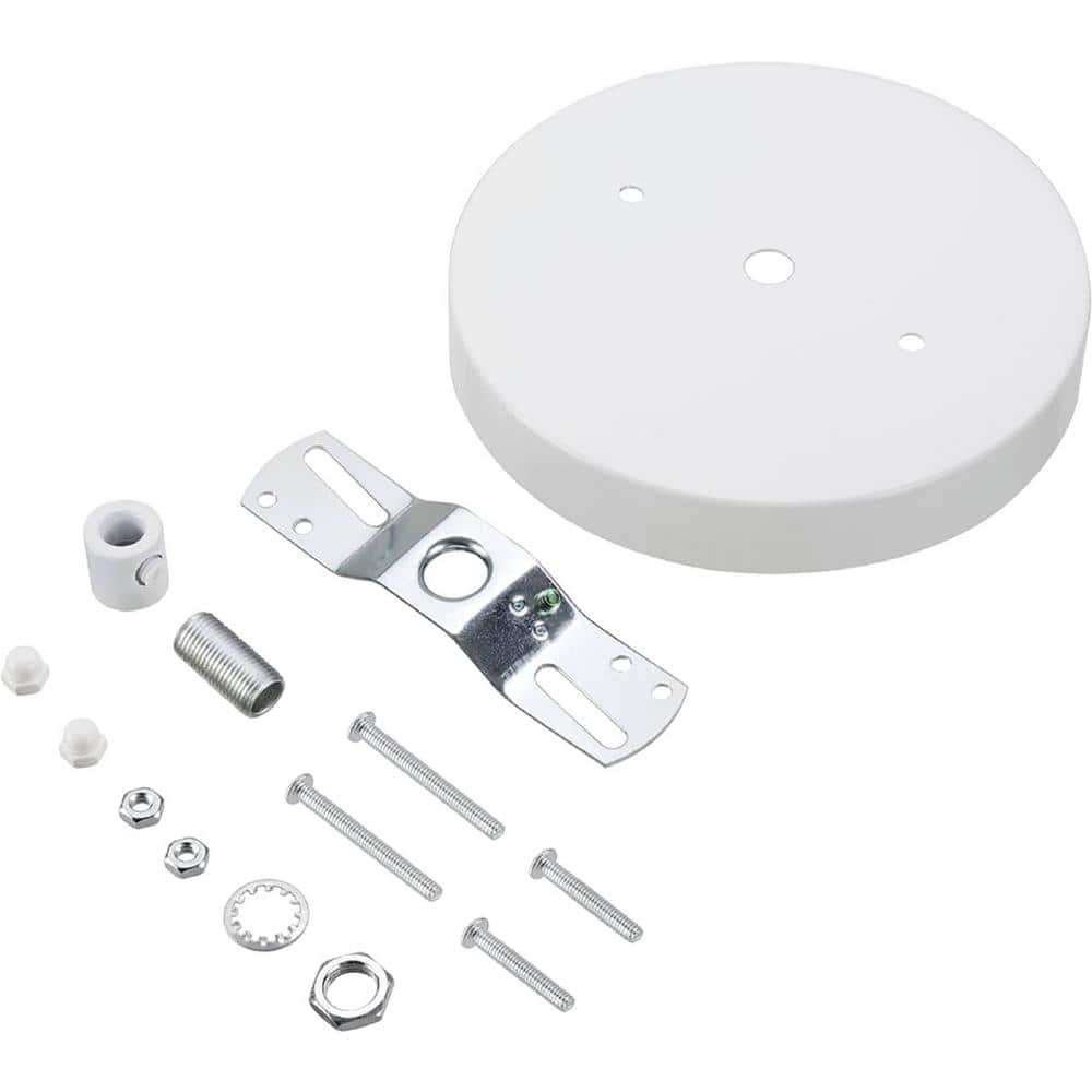 4-3/4 in. Dia and 7/16 in. Center Hole, Matte White Finish, Chandelier Fixt