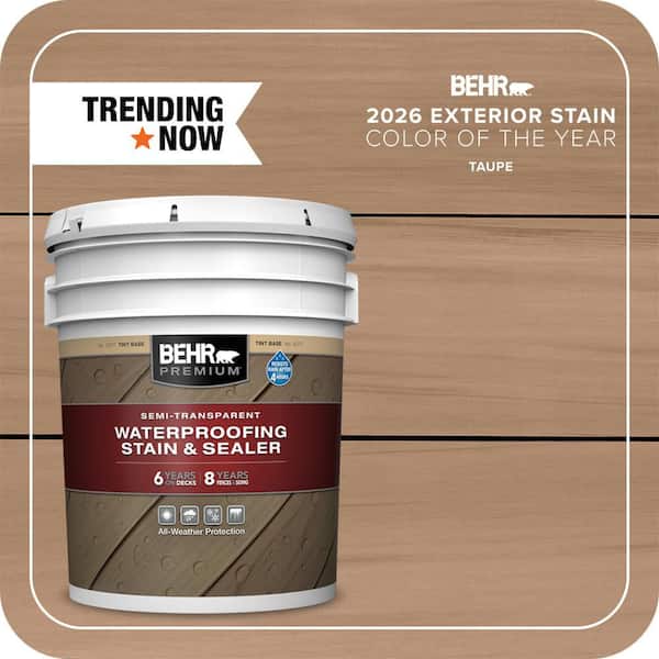 BEHR PREMIUM 5 gal. #ST-153 Taupe Semi-Transparent Waterproofing