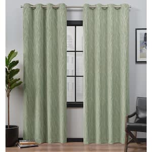 Forest Hill Sage Nature Room Darkening Grommet Top Indoor Curtain Panel, 52 in. W x 96 in. L (Set of 2)