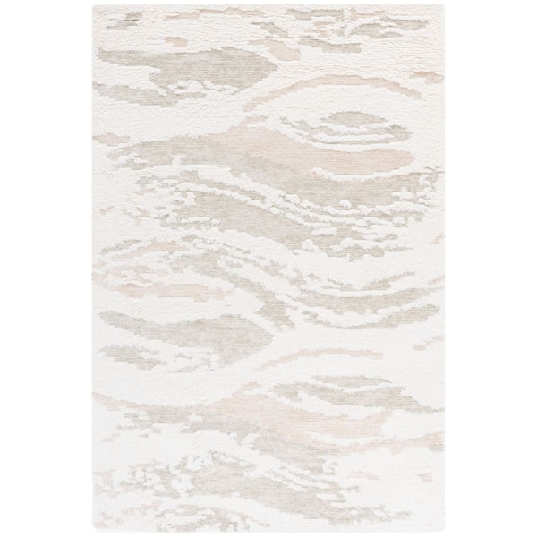 Casablanca 6 ft. x 9 ft. Ivory/Sage Abstract Organic Area Rug
