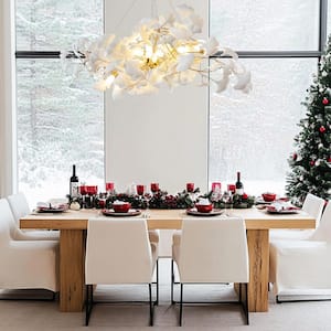 10 Light Gold Chandelier, Luxury Ginkgo Branch Chandelier for Living Room, Dining Room, Foyer, Kitchen Island-L59 in.