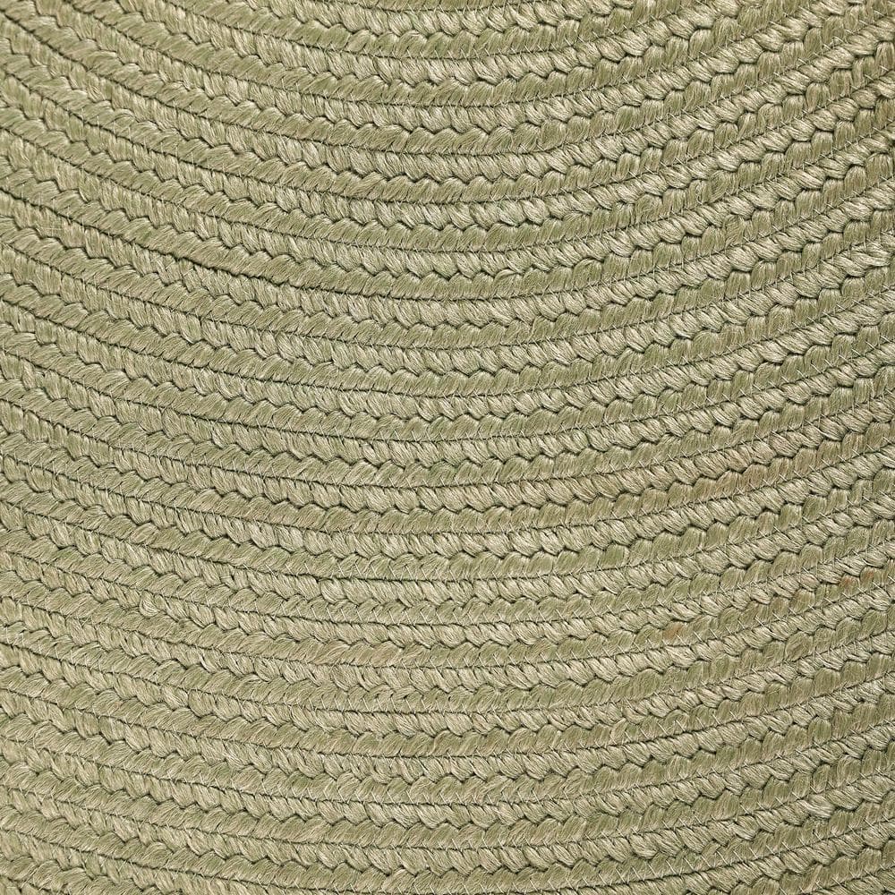 Fog Green Oval Braided Reversible Indoor/Outdoor Rug