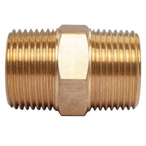 FA919 3/4" NPT Male Brass Hex Nipple Pipe fitting air fuel water gas 