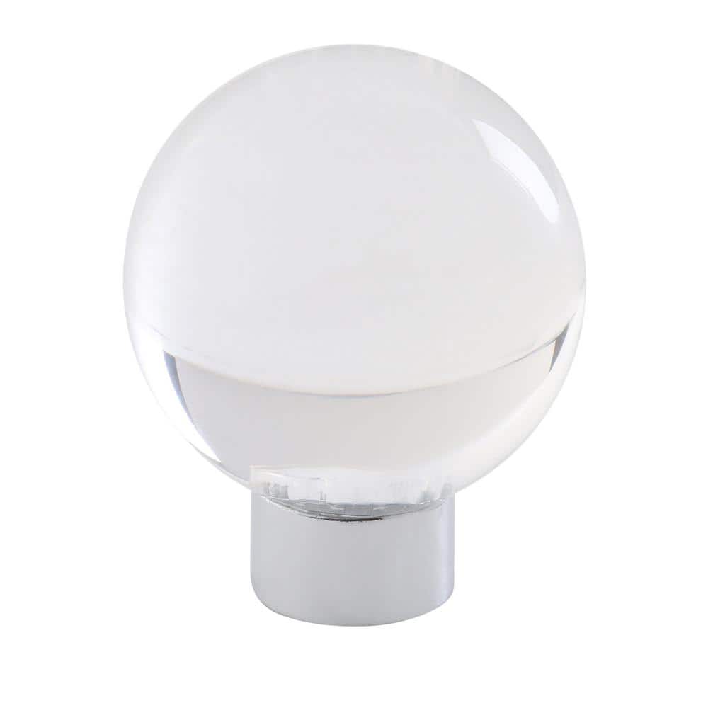 Clear Round Acrylic Cabinet Knob with Mounting Hardware