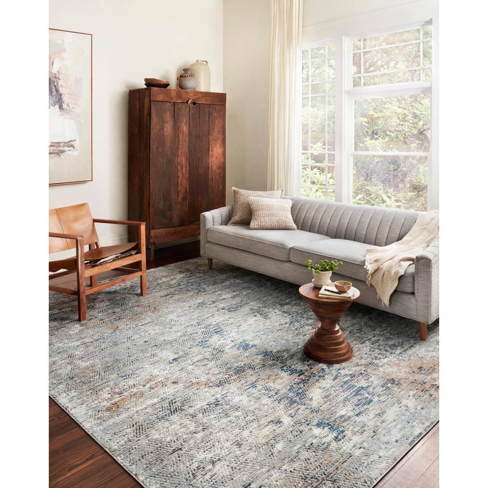 Bianca Gray and Multi-Color Stain-Resistant Area Rug