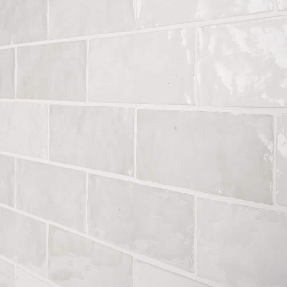Kingston White 3" x 8" Glazed Ceramic Subway Wall Tile