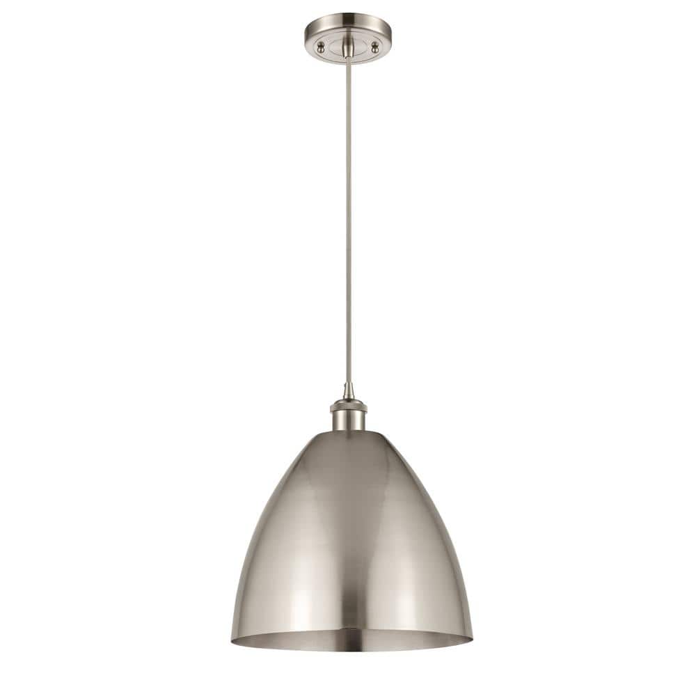 Metal Bristol 100-Watt 1-Light Brushed Satin Nickel Shaded Mini Pendant Light with Metal Shade price history on PriceWatchPro