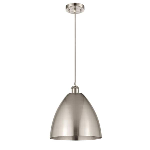 Innovations Metal Bristol 100-Watt 1-Light Brushed Satin Nickel Shaded Mini Pendant Light with Metal Shade