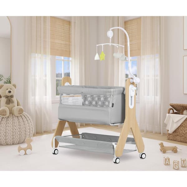 Gray Horton Bassinet and Bedside Sleeper