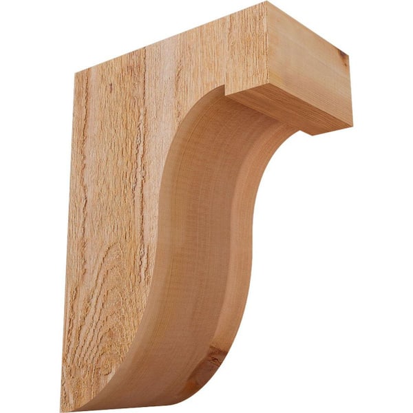 Ekena Millwork 6 in. x 10 in. x 14 in. Western Red Cedar Del Monte Rough Sawn Corbel