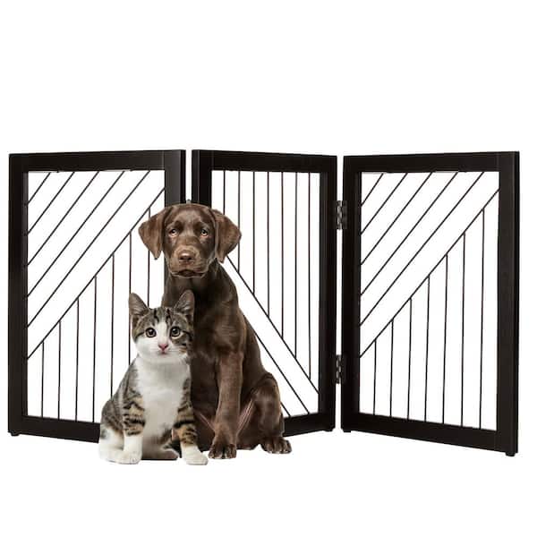3-Panel Foldable Pet Gate, Black