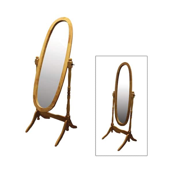 ORE INTERNATIONAL Large Natural Finish Wood Classic Coastal Mirror (59.25 in. H X 20 in. W)