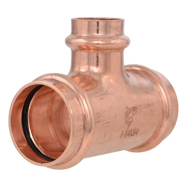1-1/4-in x 1-1/4-in x 3/4-in Copper Press Reducing Tee (4-Pack)