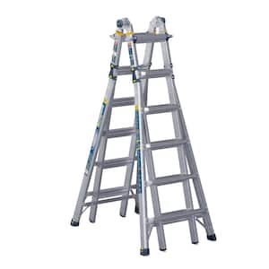 26 ft. Reach Aluminum 5-in-1 Multi-Position Pro Ladder with Powerlite Rails 375 lbs. Load Capacity Type IAA Duty Rating