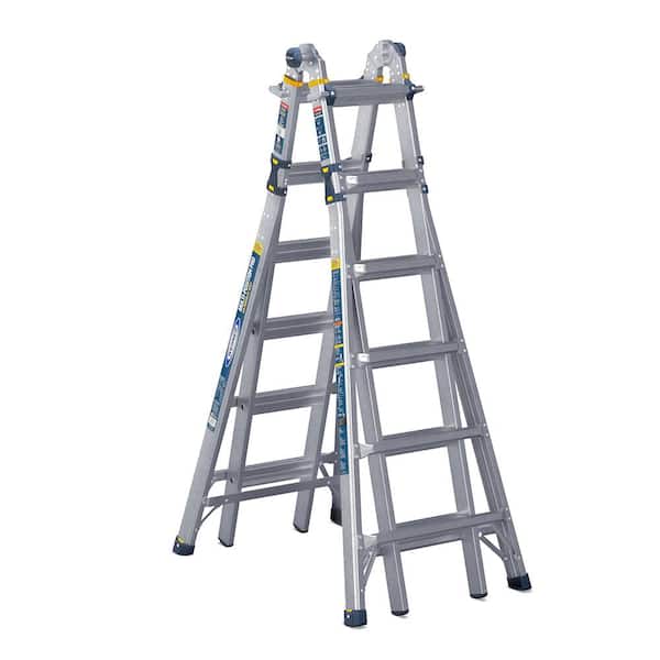 Werner 15 Aluminum Multi-Position Telescoping Ladder With 300 Load ...