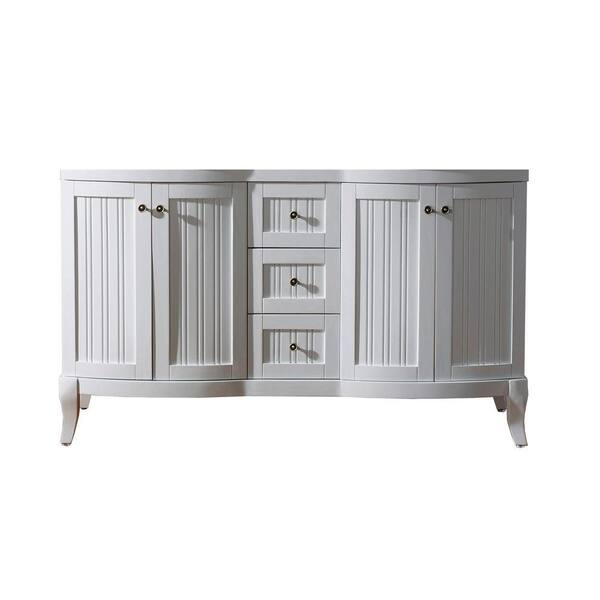 Virtu USA Khaleesi 60 in. W Bath Vanity Cabinet Only in White