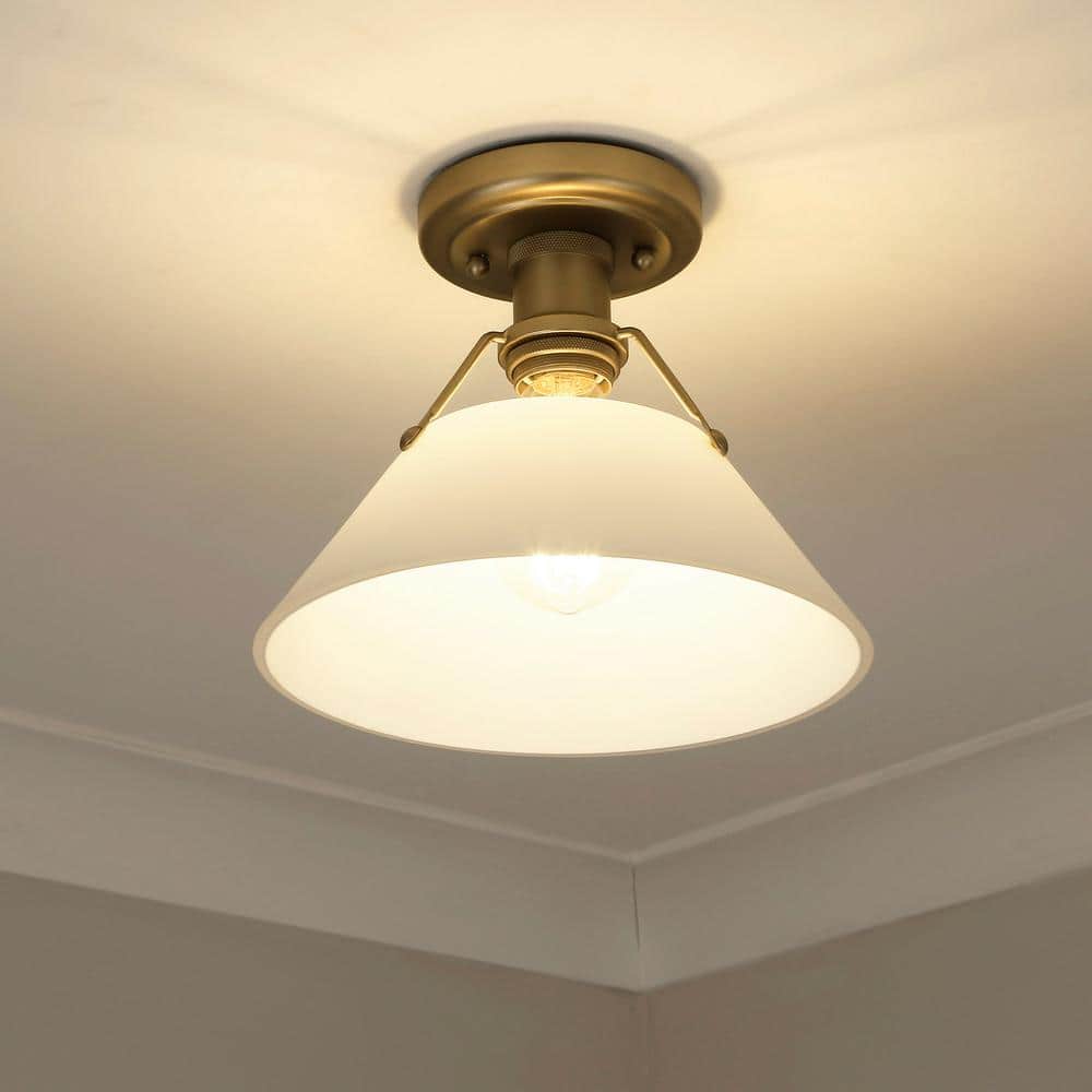 Matte Black and Bronze Industrial Edison Flush Mount Light
