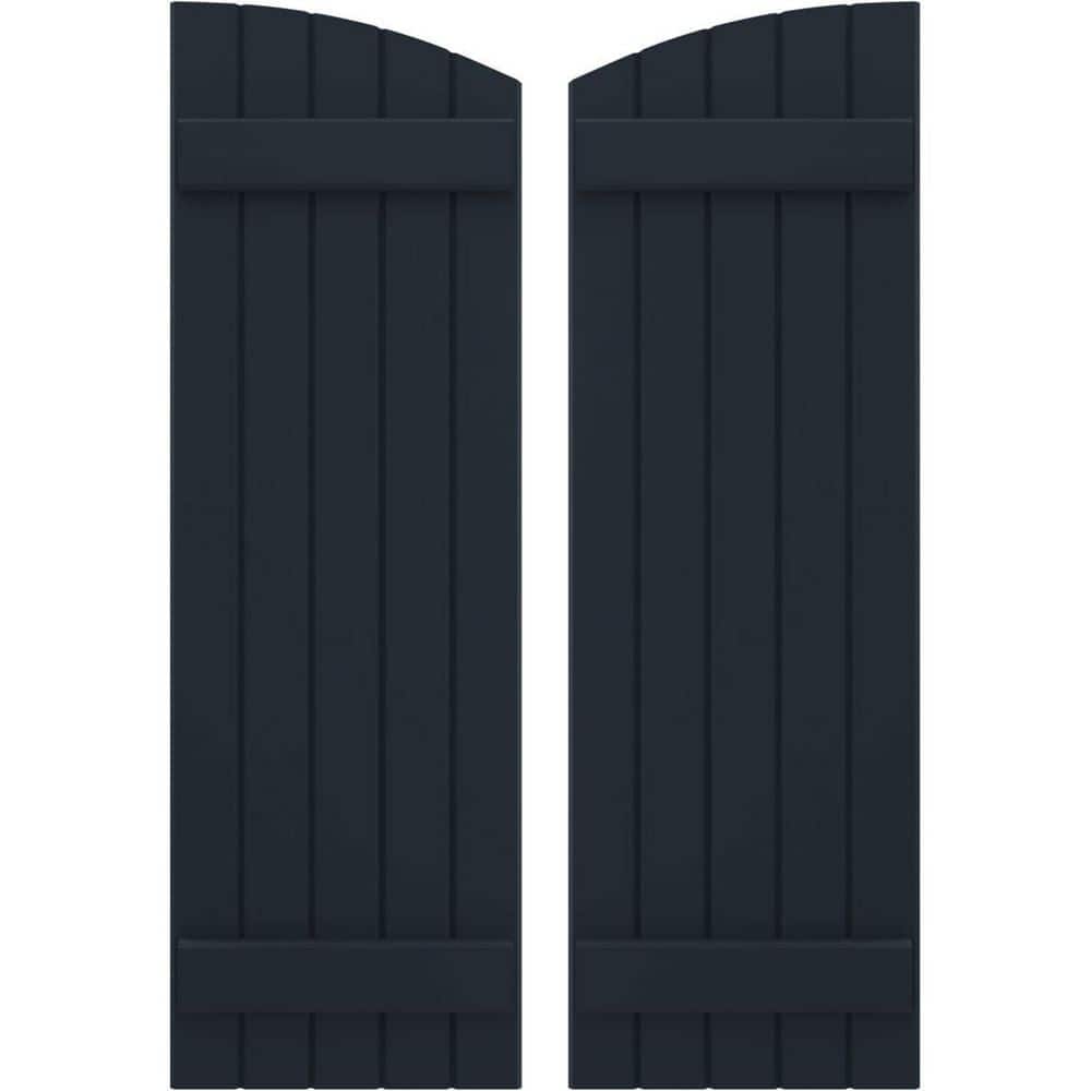 17-1/2 in. W x 67 in. H Americraft Real Wood Joined Board and Batten Shutters with Elliptical Top in Starless Night Blue price history on PriceWatchPro