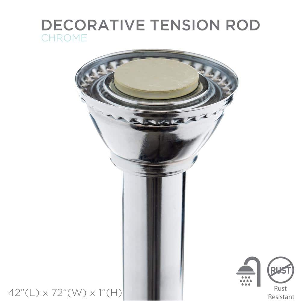 Adjustable Chrome Tension Shower Rod 42"-72"