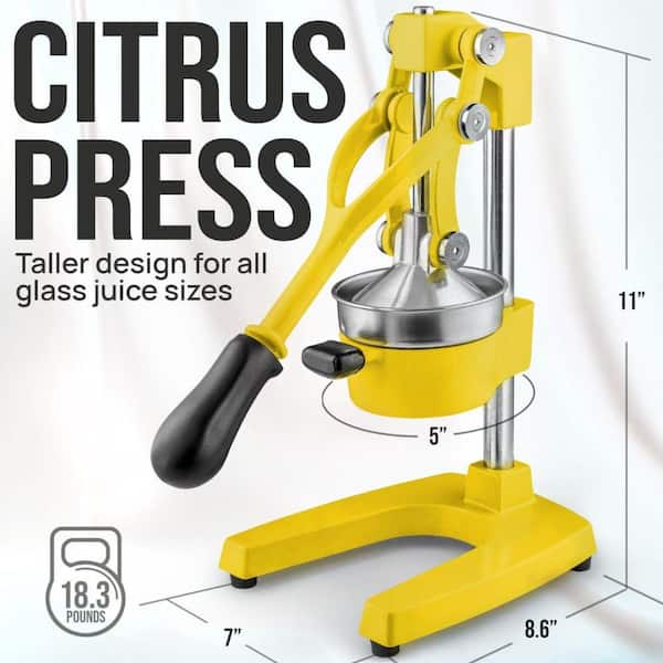 Zulay Kitchen Cast-Iron Orange Juice Squeezer-Large Yellow Z-CTRS