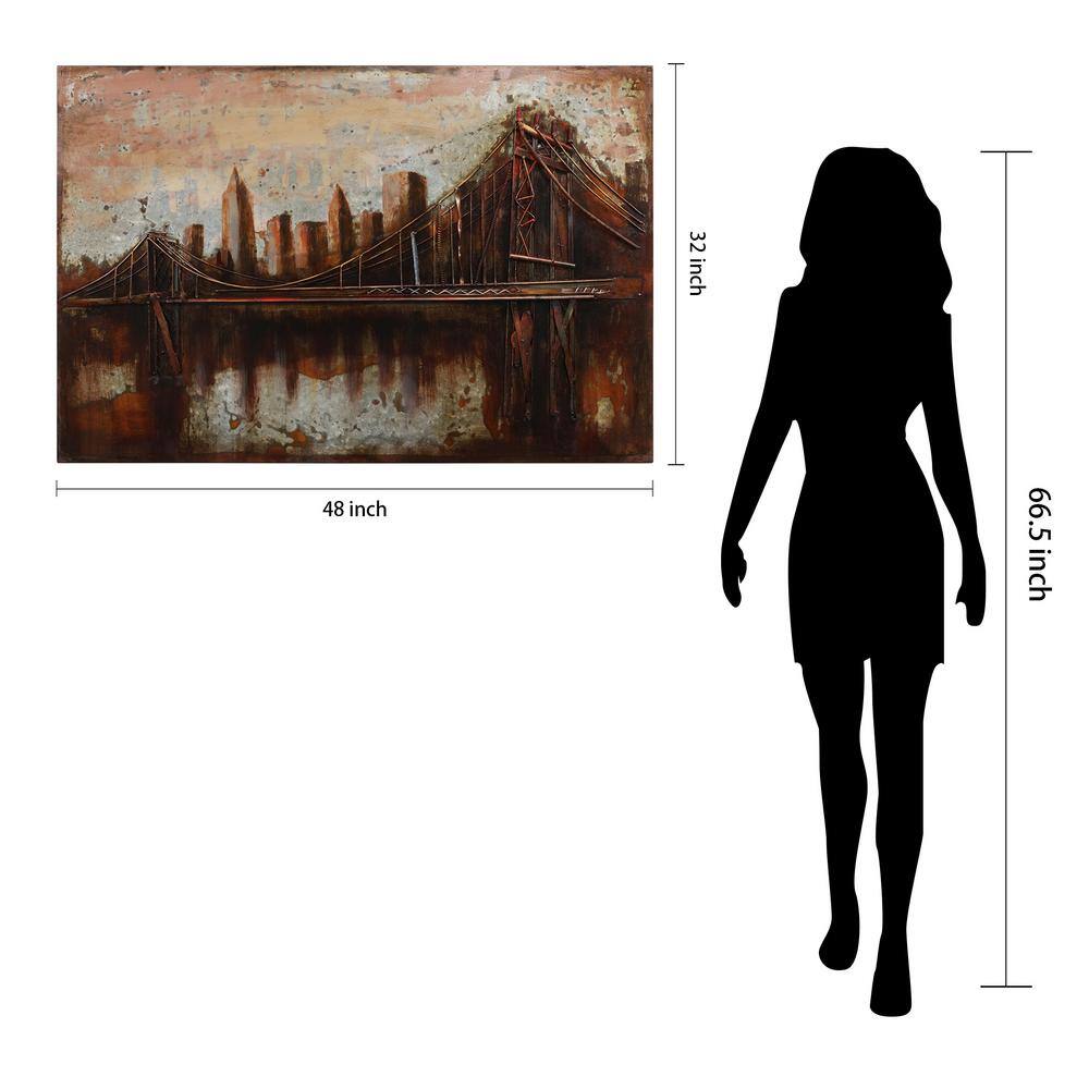 Handmade Industrial Brooklyn Bridge Metal Wall Art